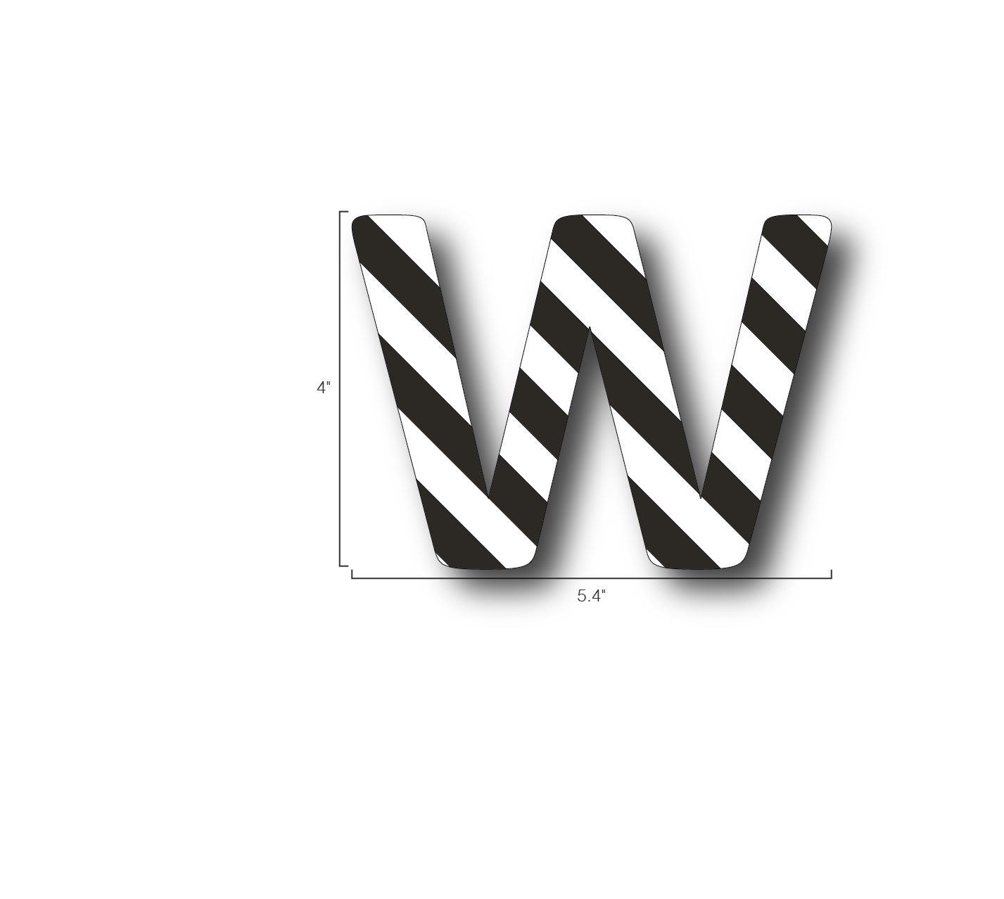 Alphabet Single Letters- W