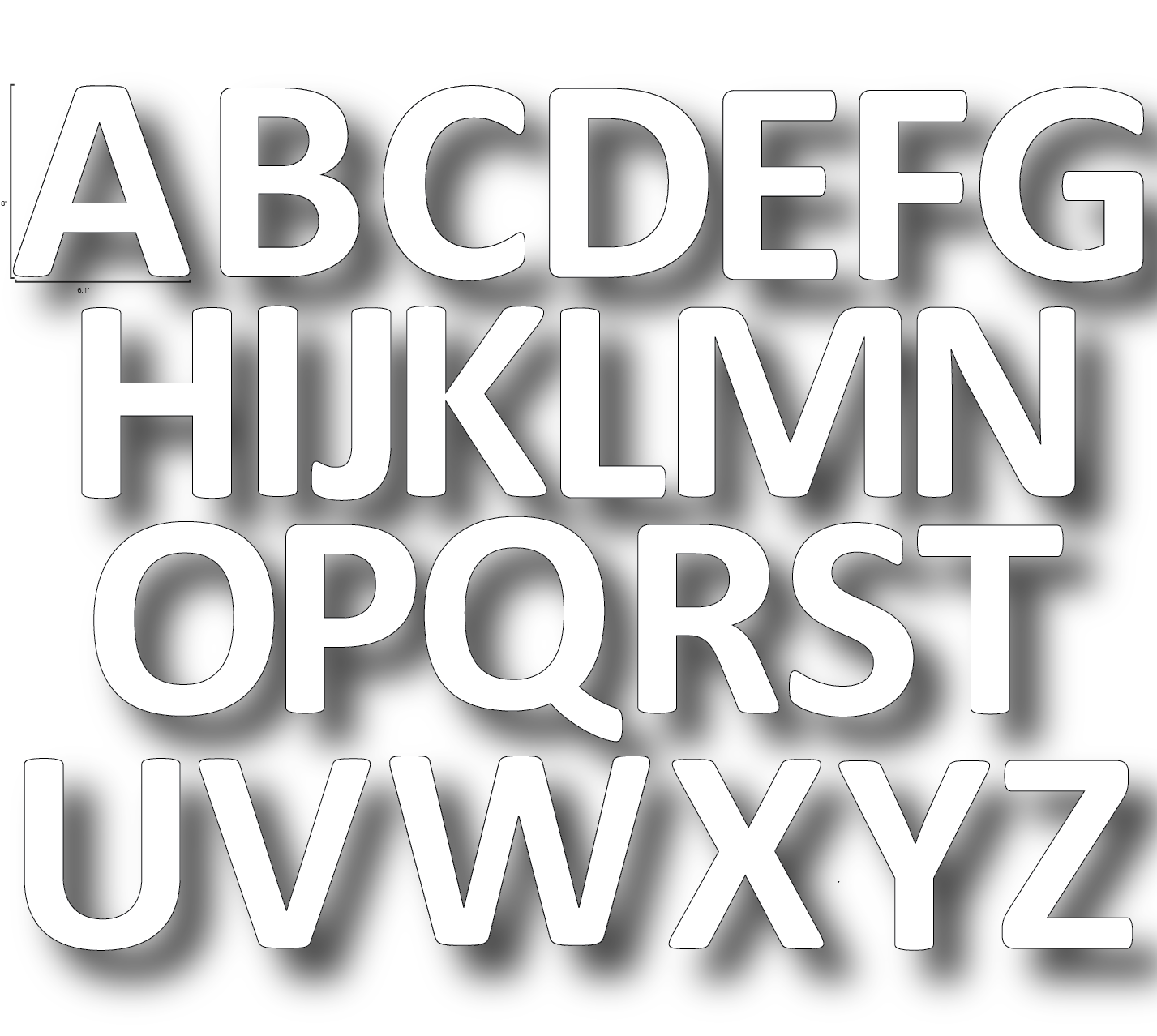 Alphabet Letters Full Set- Durable Matte Laminated Vinyl