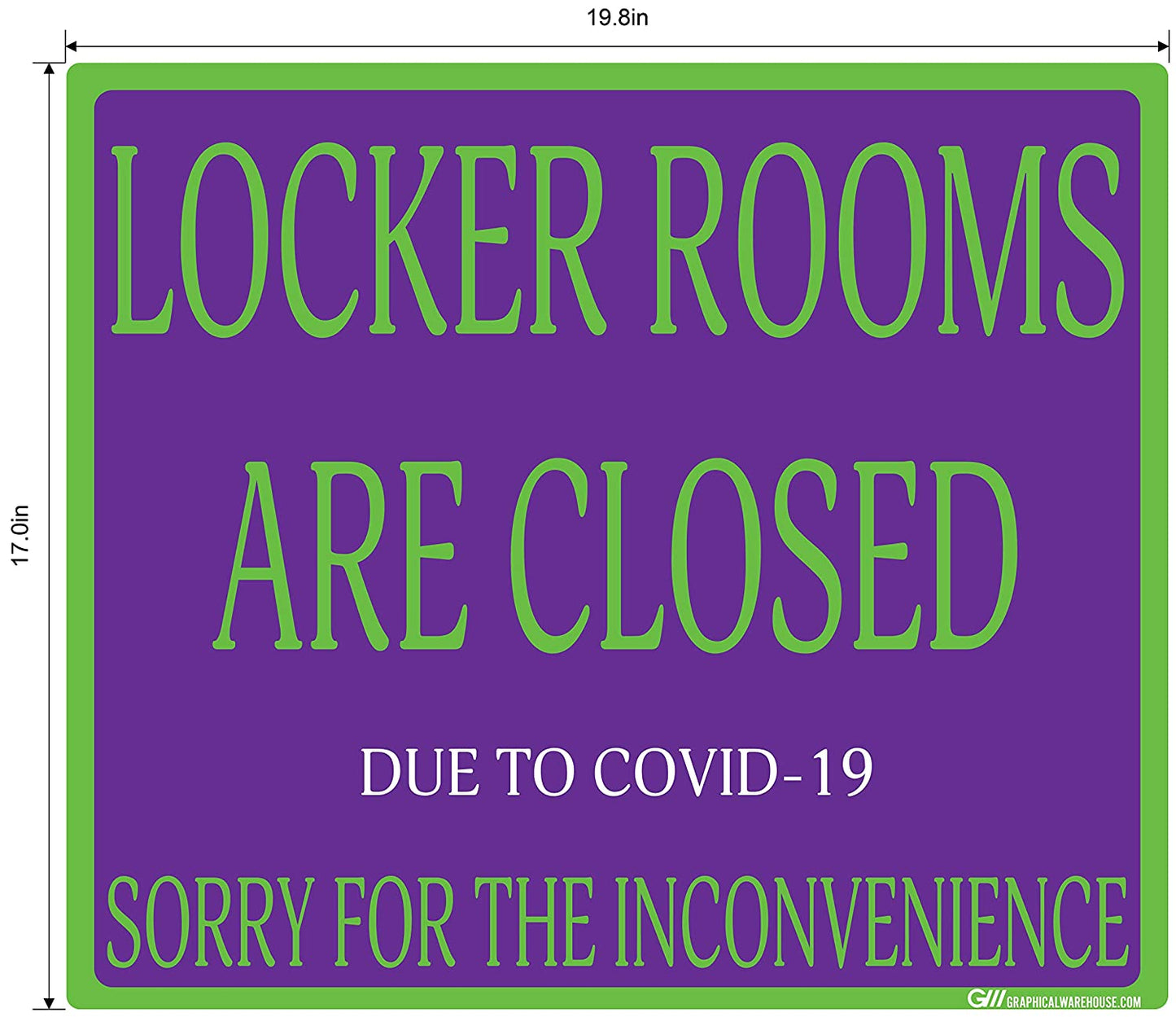 "Locker Rooms are Closed" Gym, Adhesive Durable Vinyl Decal- Various Sizes/Colors Available