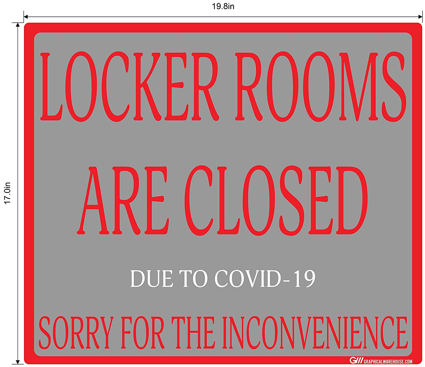"Locker Rooms are Closed" Gym, Adhesive Durable Vinyl Decal- Various Sizes/Colors Available