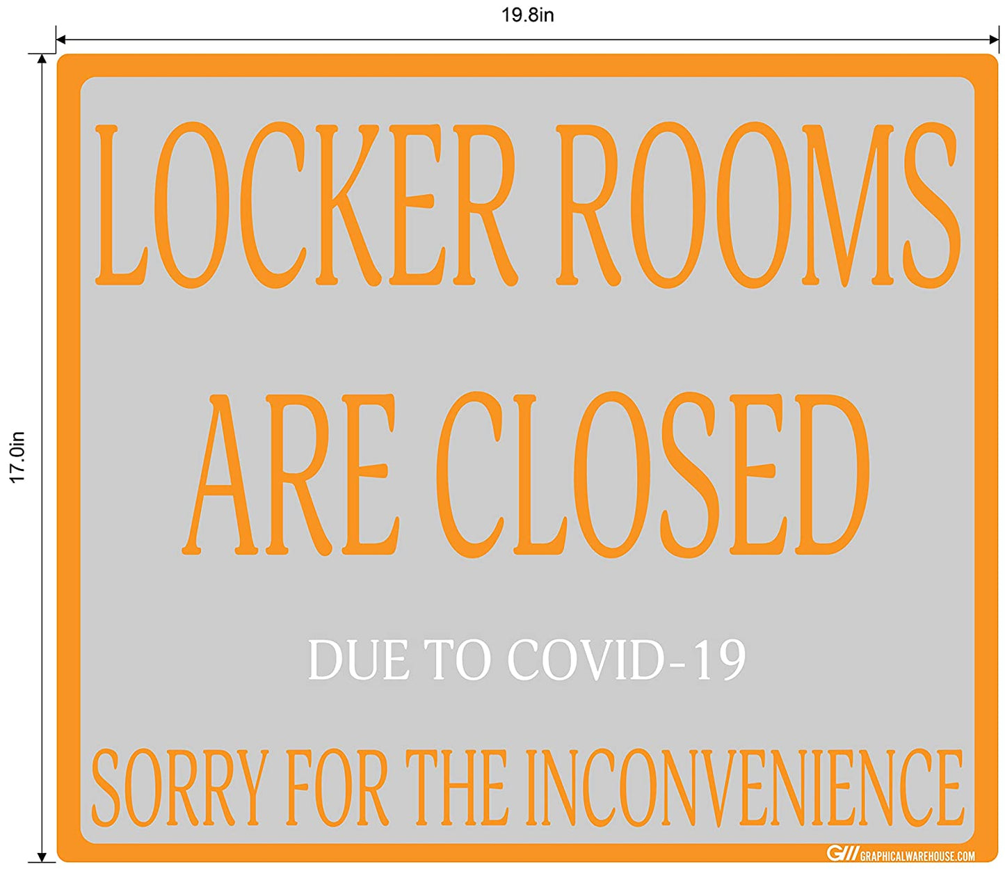 "Locker Rooms are Closed" Gym, Adhesive Durable Vinyl Decal- Various Sizes/Colors Available
