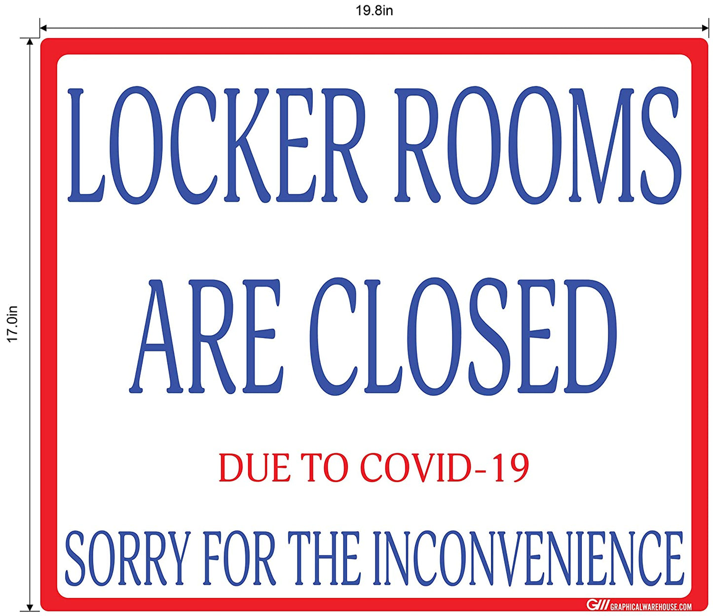 "Locker Rooms are Closed" Gym, Adhesive Durable Vinyl Decal- Various Sizes/Colors Available