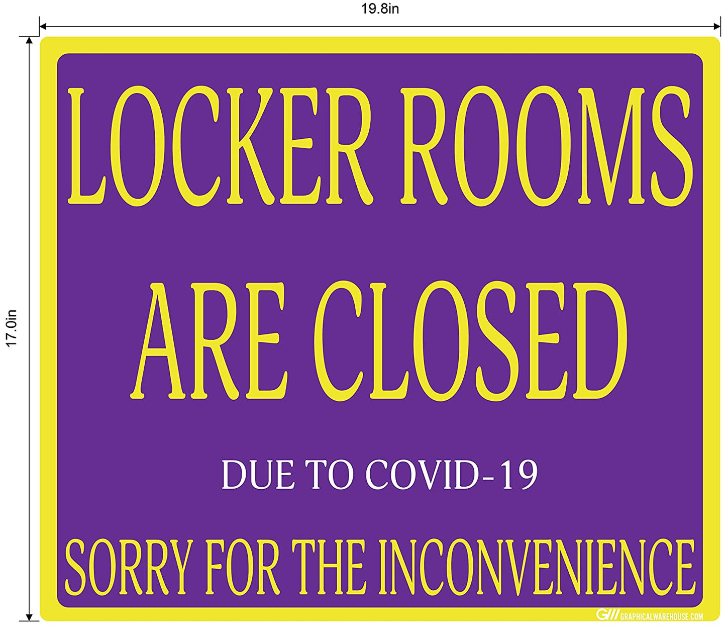 "Locker Rooms are Closed" Gym, Adhesive Durable Vinyl Decal- Various Sizes/Colors Available