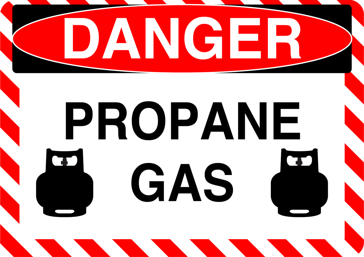 Danger "Propane Gas" Version 2, Durable Matte Laminated Vinyl Floor Sign- Various Sizes Available