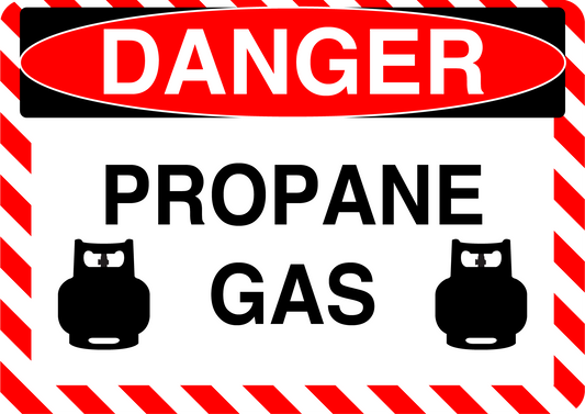 Danger "Propane Gas" Version 2, Durable Matte Laminated Vinyl Floor Sign- Various Sizes Available