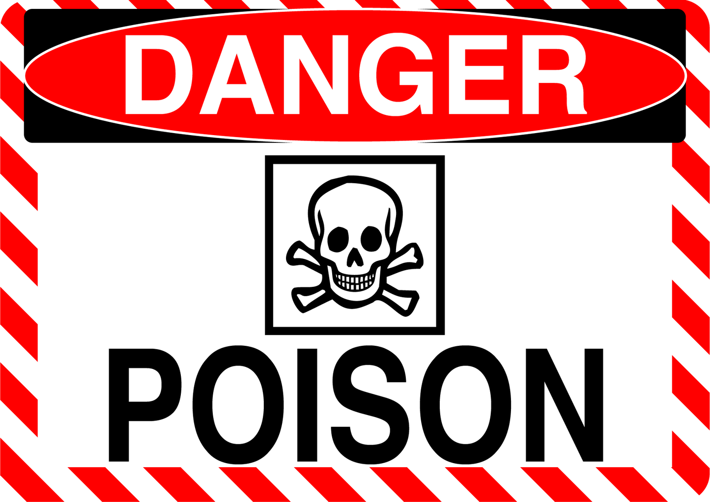 Danger "Poison" Durable Matte Laminated Vinyl Floor Sign- Various Sizes Available