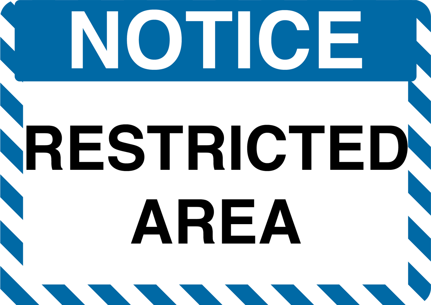 Notice "Restricted Area" Durable Matte Laminated Vinyl Floor Sign- Various Sizes Available