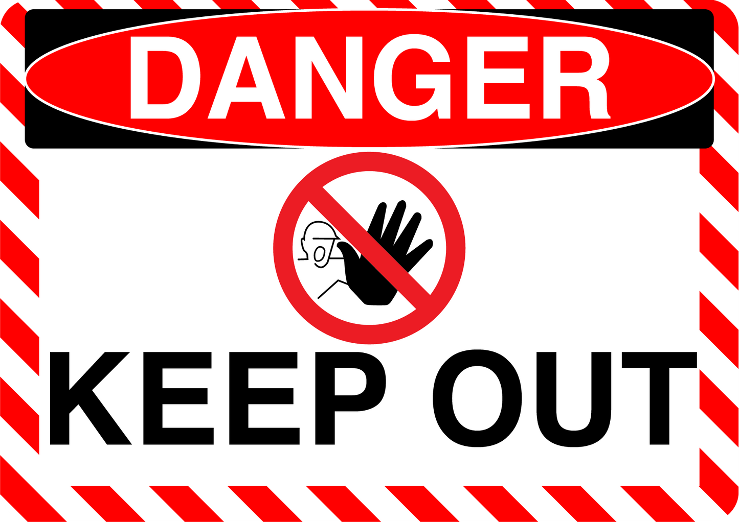 Danger "Keep Out" Durable Matte Laminated Vinyl Floor Sign- Various Sizes Available