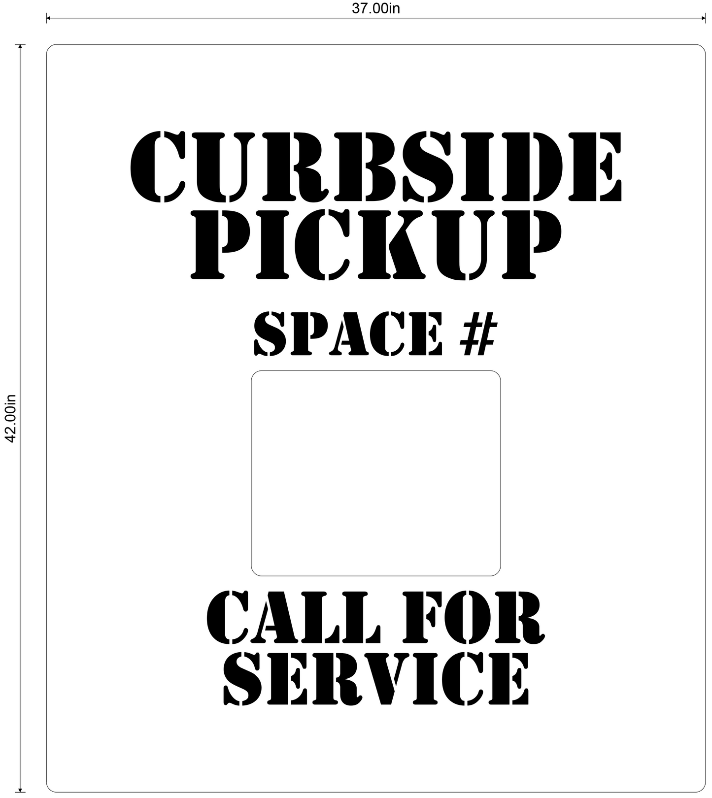 “Curbside Pickup, Call for Service” Durable Pavement Stencil