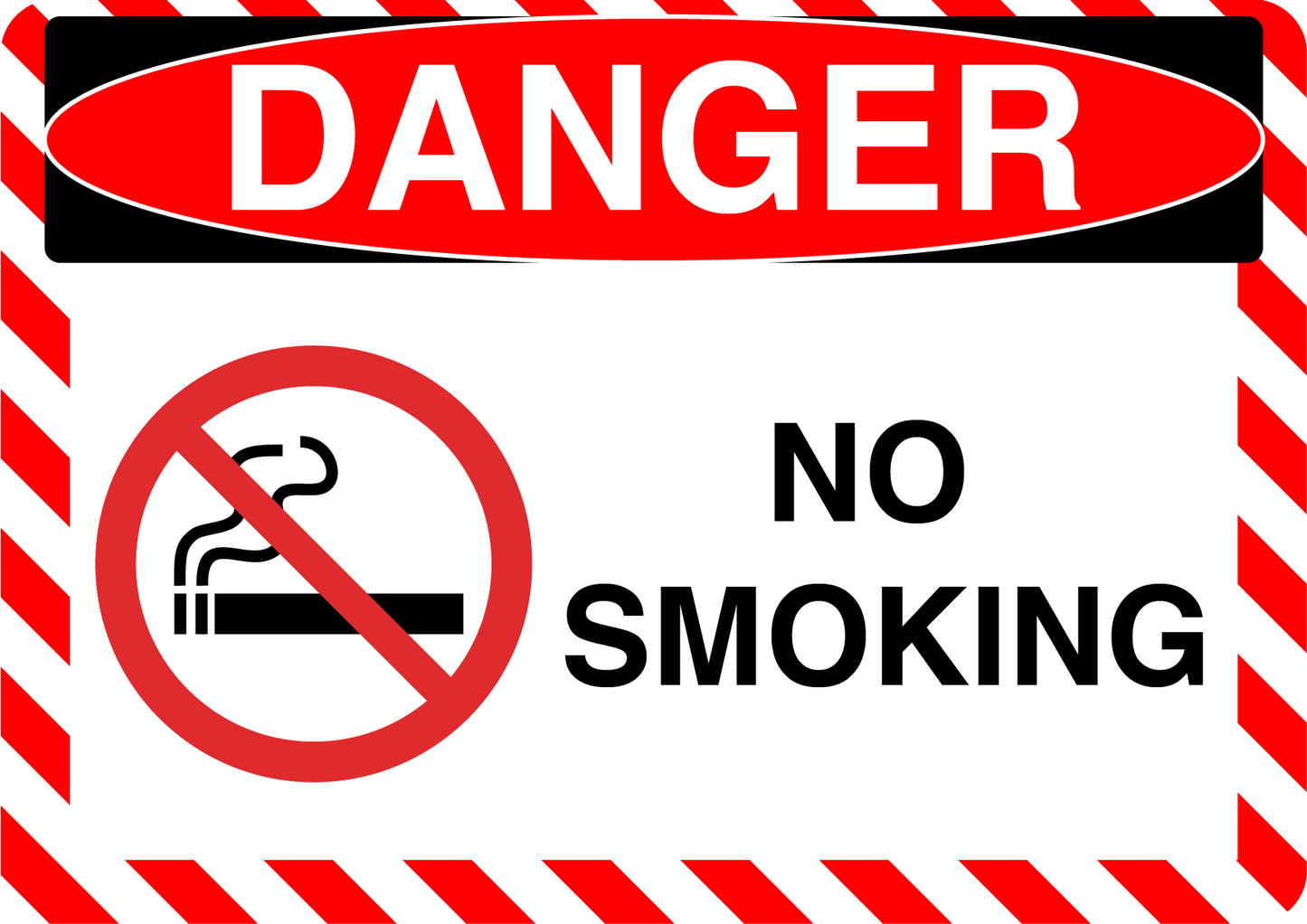 Danger "No Smoking" Version 2, Durable Matte Laminated Vinyl Floor Sign- Various Sizes Available