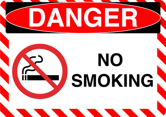 Danger "No Smoking" Version 2, Durable Matte Laminated Vinyl Floor Sign- Various Sizes Available