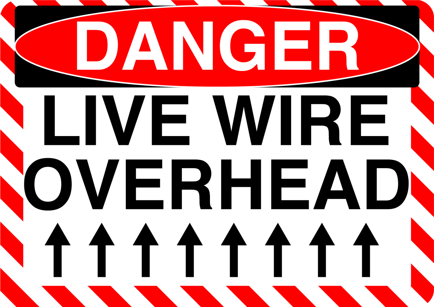Danger "Live Wire Overhead" Durable Matte Laminated Vinyl Floor Sign- Various Sizes Available