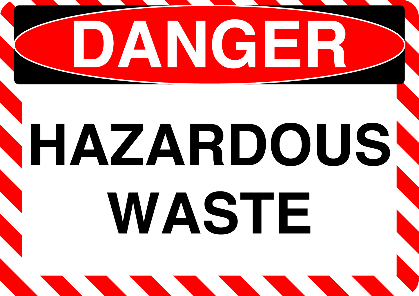 Danger "Hazardous Waste" Durable Matte Laminated Vinyl Floor Sign- Various Sizes Available