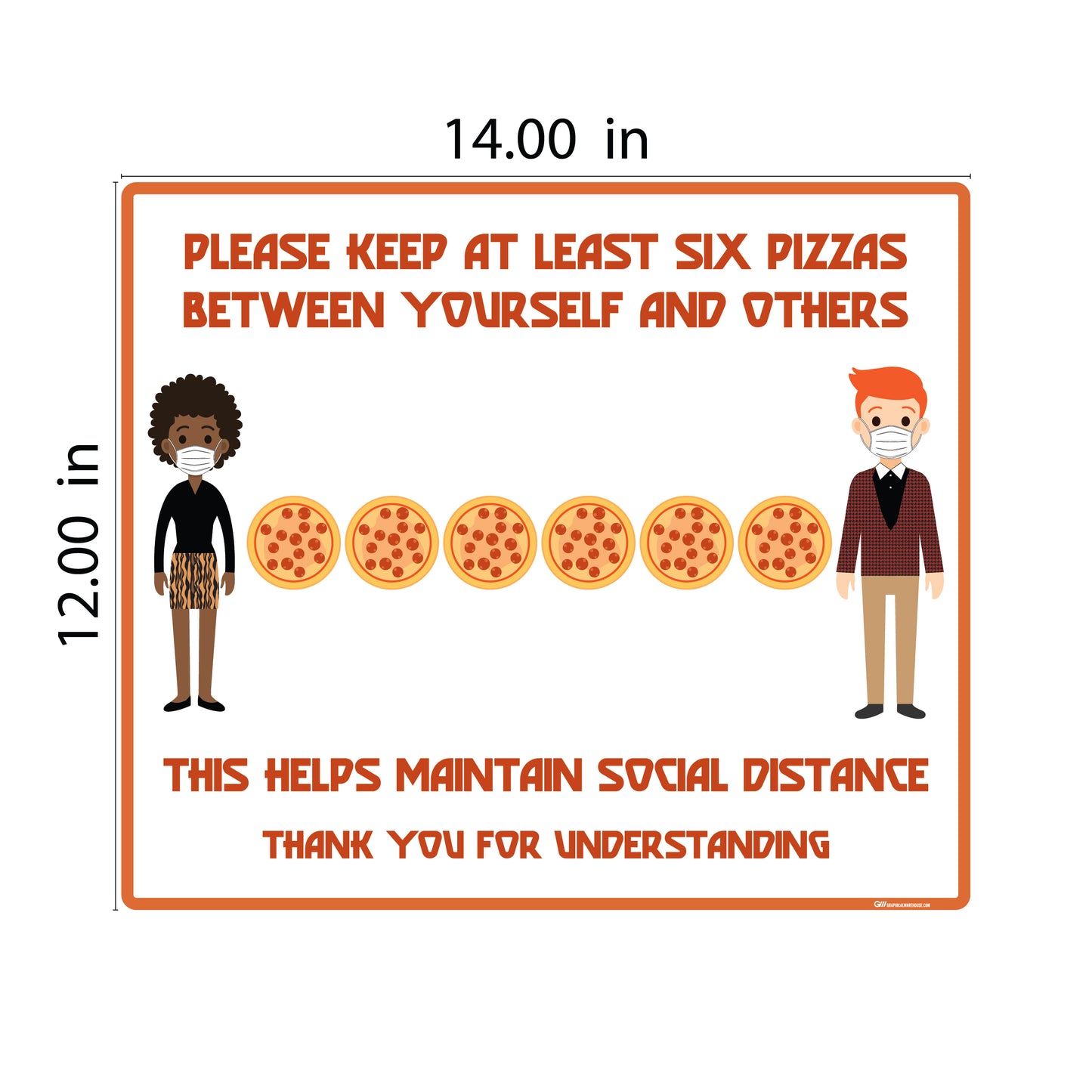 "Stay Six Foods Apart" Adhesive Durable Vinyl Decal- Various Sizes/Styles Available