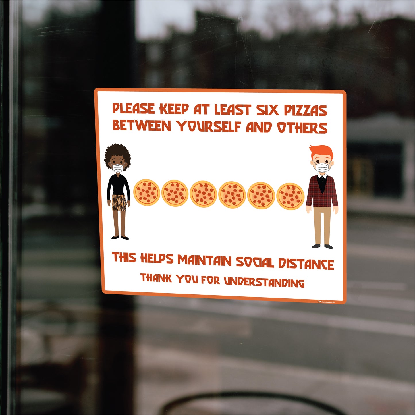 "Stay Six Foods Apart" Adhesive Durable Vinyl Decal- Various Sizes/Styles Available