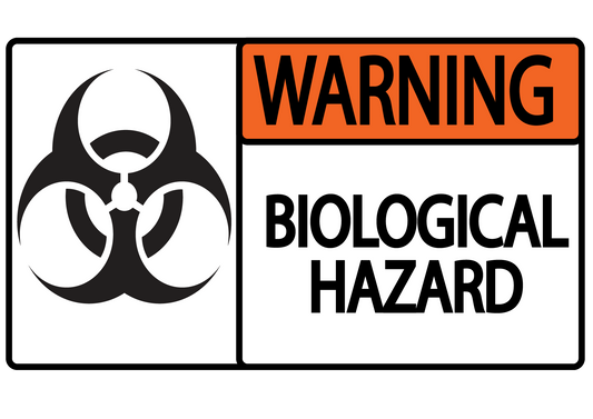 Warning "Biological Hazard" Durable Matte Laminated Vinyl Floor Sign- Various Sizes Available