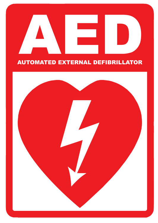 "AED (Automated External Defibrillator)" Reflective Coroplast Sign