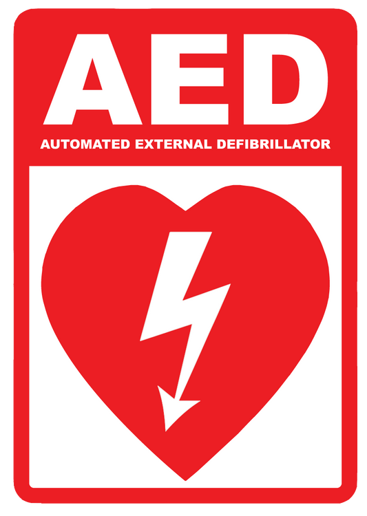 "AED (Automated External Defibrillator)" Reflective Polystyrene Sign