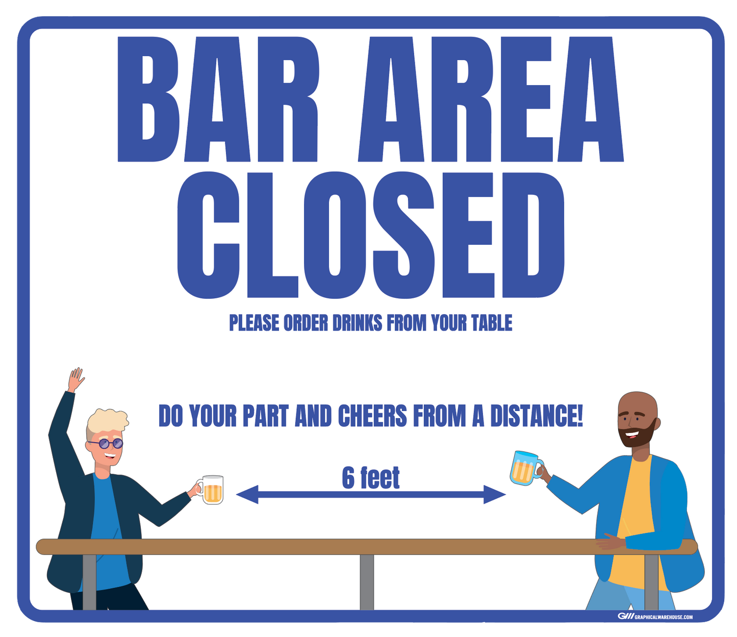 "Bar Area Closed, Version 1" Adhesive Durable Vinyl Decal- Various Sizes/Colors Available