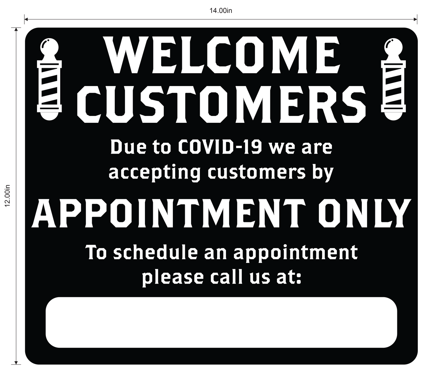 Barber Shop "By Appointment Only" Adhesive Durable Vinyl Decal- Various Colors Available- 14x12”