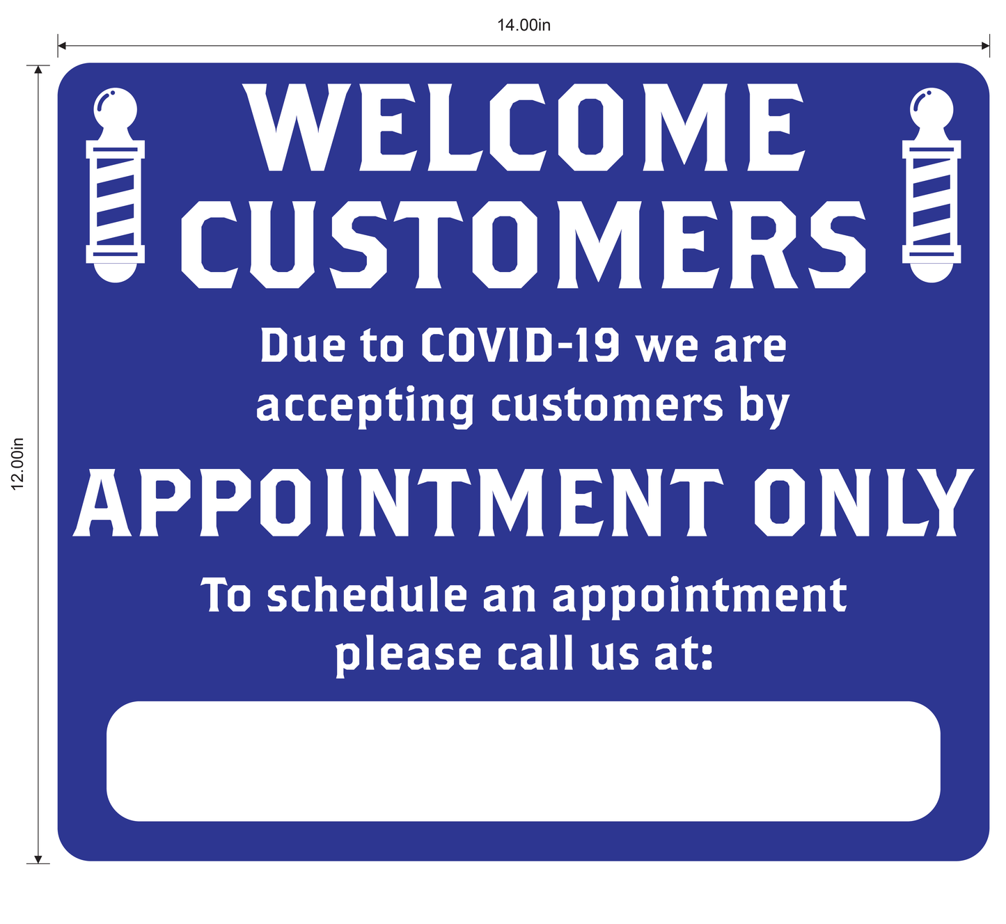 Barber Shop "By Appointment Only" Adhesive Durable Vinyl Decal- Various Colors Available- 14x12”