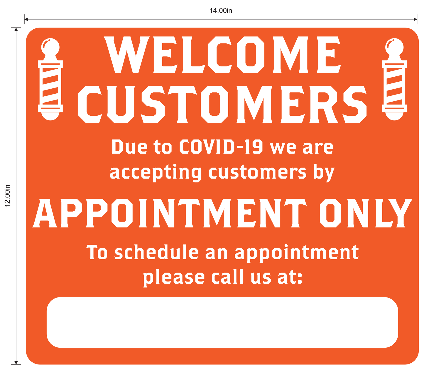 Barber Shop "By Appointment Only" Adhesive Durable Vinyl Decal- Various Colors Available- 14x12”