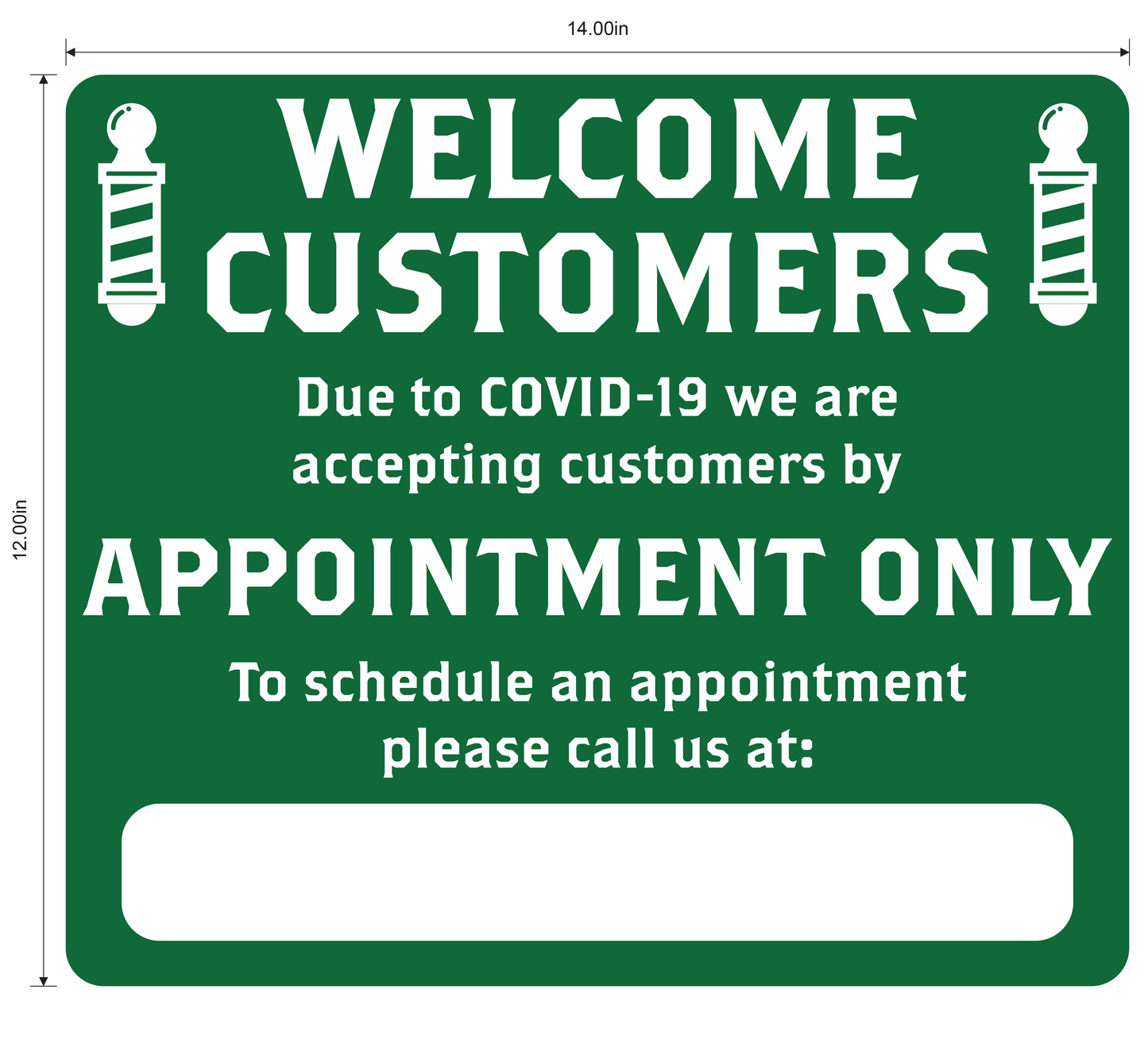 Barber Shop "By Appointment Only" Adhesive Durable Vinyl Decal- Various Colors Available- 14x12”