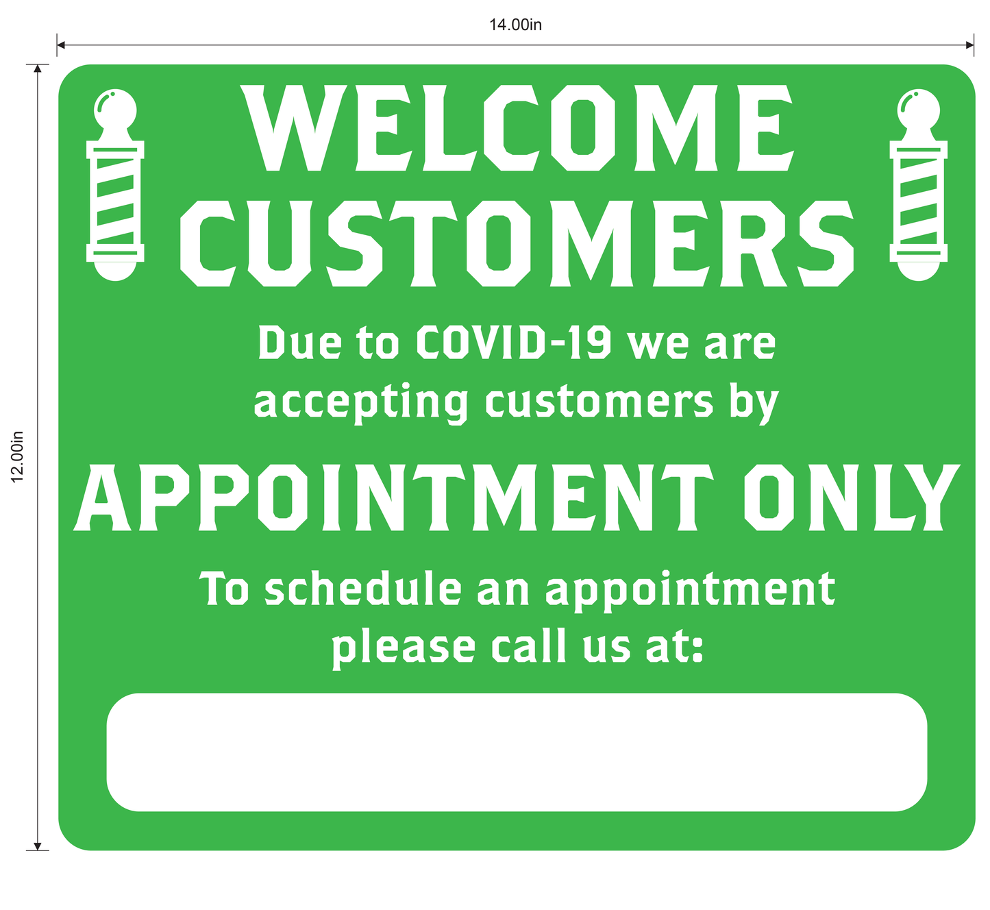Barber Shop "By Appointment Only" Adhesive Durable Vinyl Decal- Various Colors Available- 14x12”