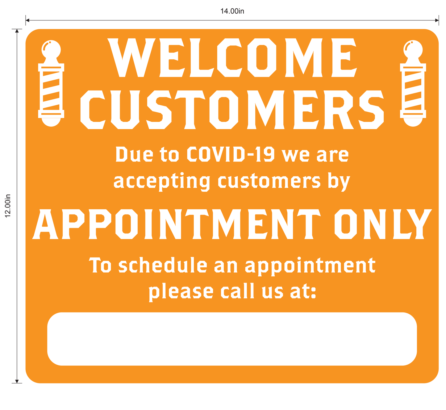 Barber Shop "By Appointment Only" Adhesive Durable Vinyl Decal- Various Colors Available- 14x12”