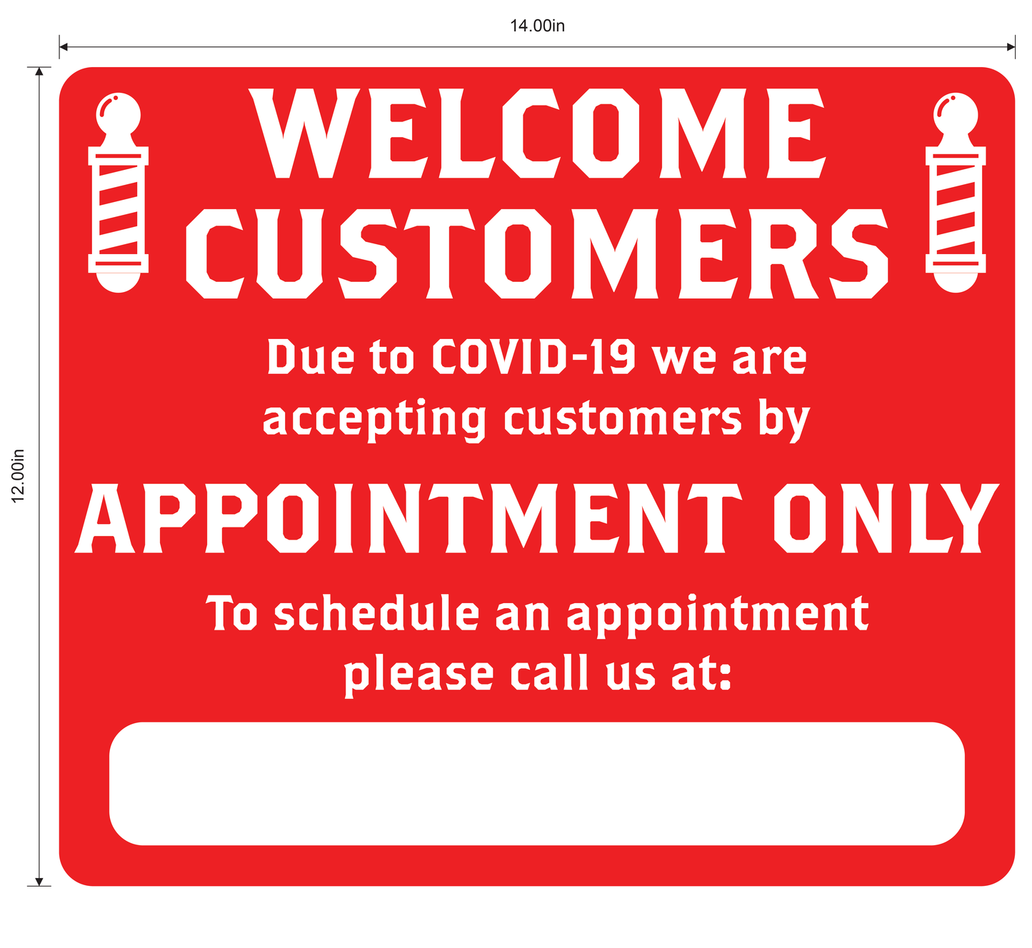 Barber Shop "By Appointment Only" Adhesive Durable Vinyl Decal- Various Colors Available- 14x12”