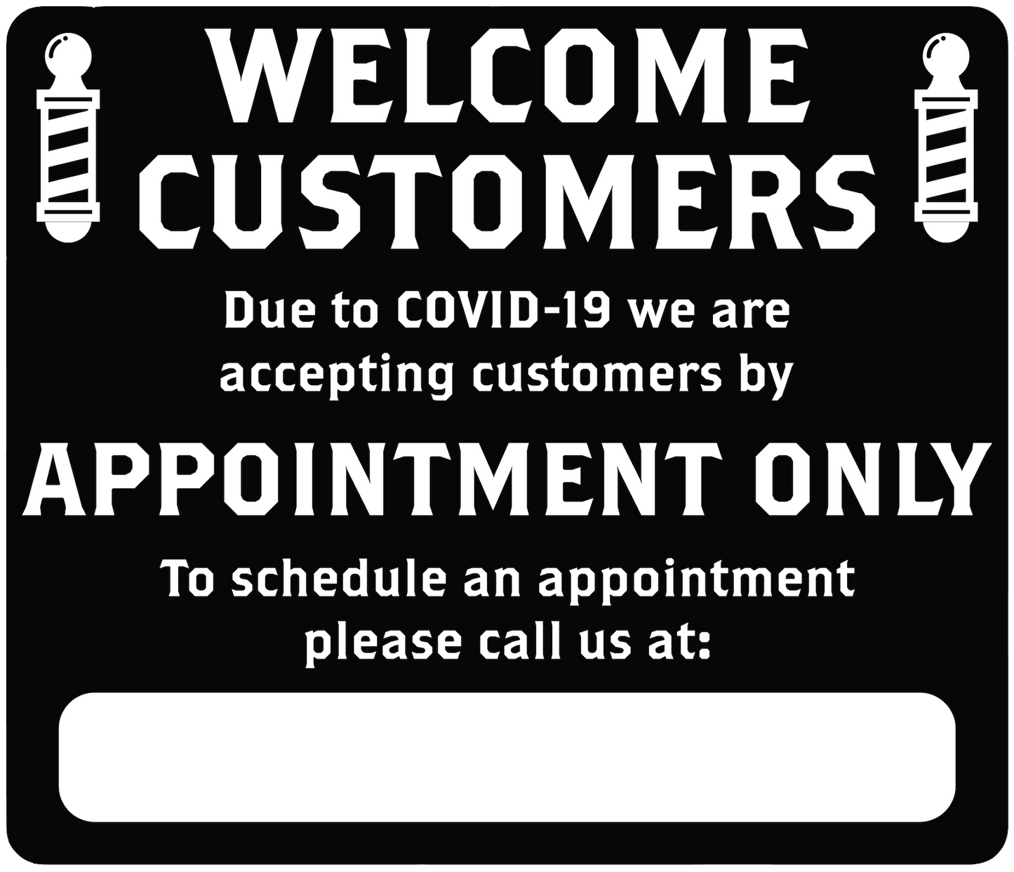Barber Shop "By Appointment Only" Adhesive Durable Vinyl Decal- Various Colors Available- 14x12”