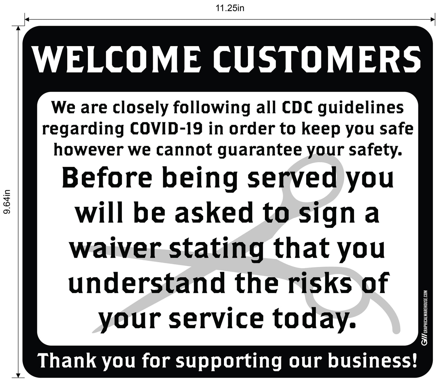 Barber Shop "Sign a Waiver" Adhesive Durable Vinyl Decal- Various Sizes/Colors Available