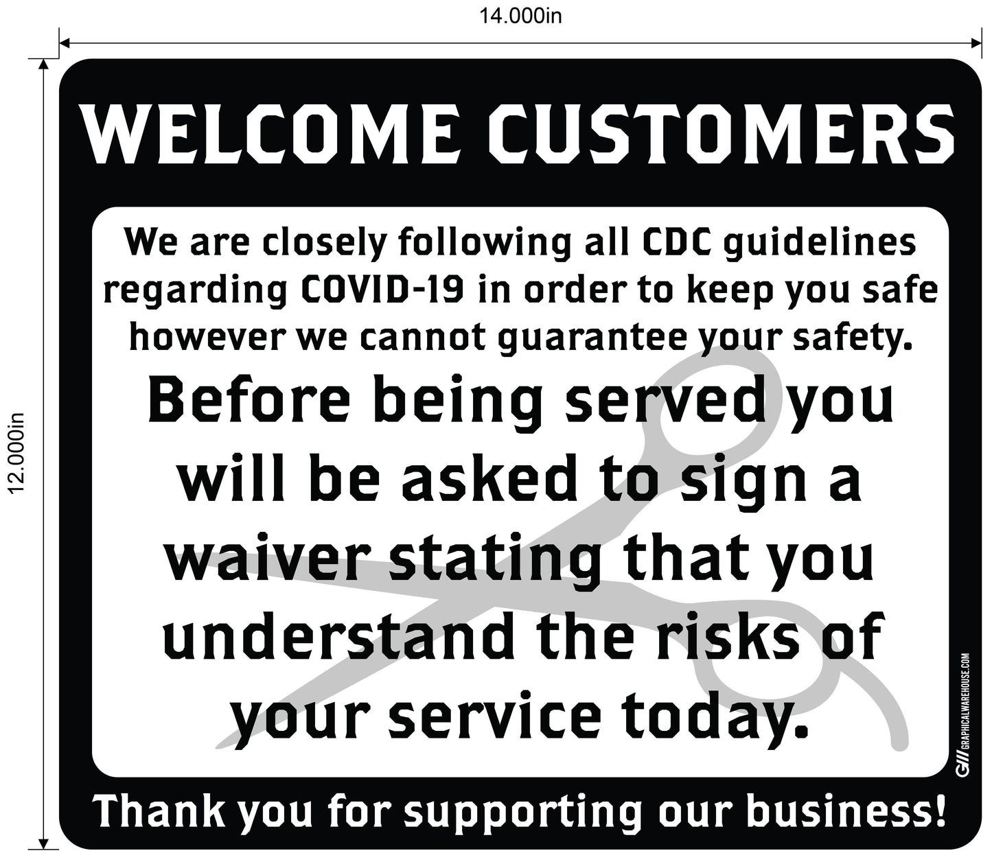 Barber Shop "Sign a Waiver" Adhesive Durable Vinyl Decal- Various Sizes/Colors Available