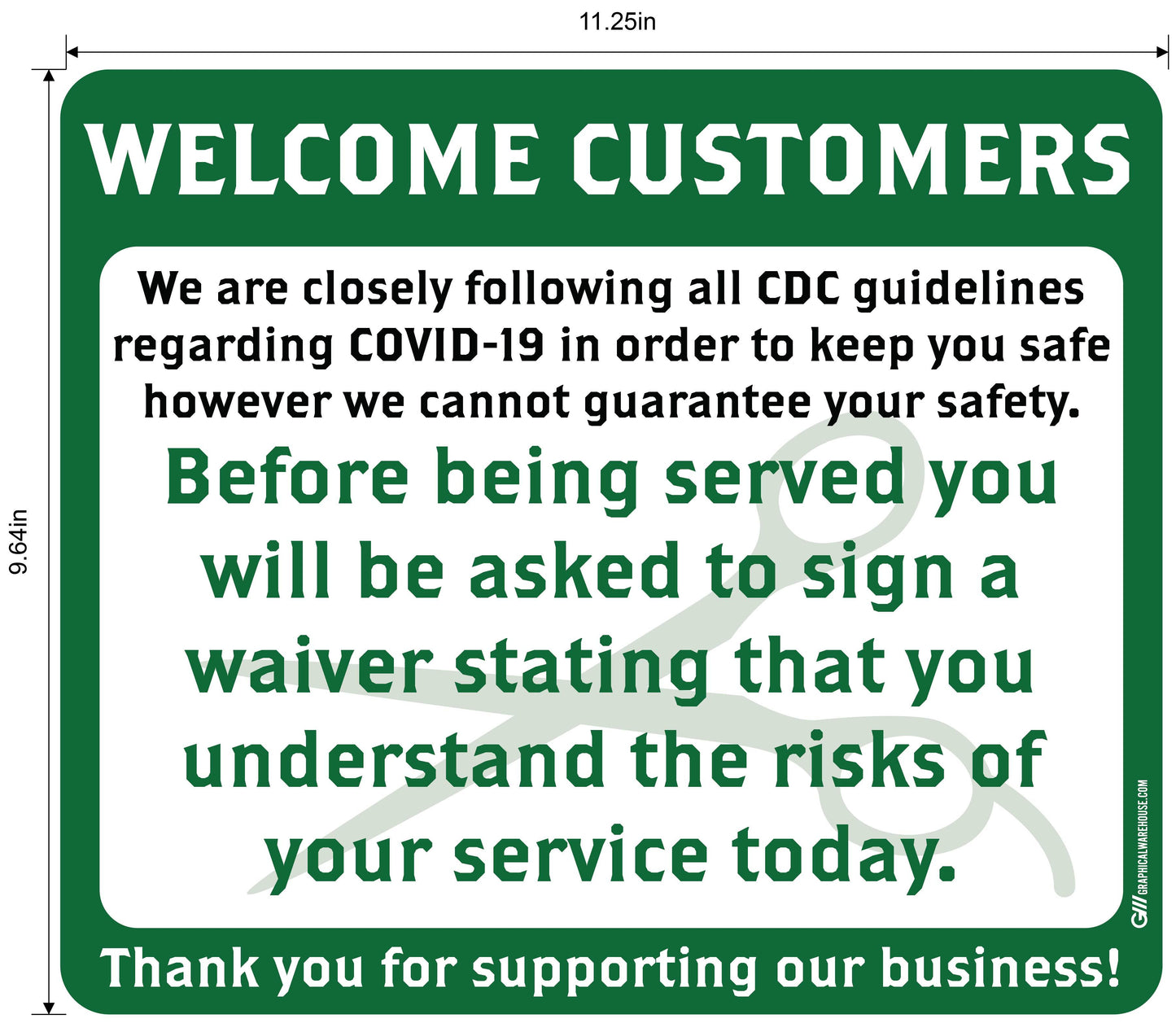 Barber Shop "Sign a Waiver" Adhesive Durable Vinyl Decal- Various Sizes/Colors Available