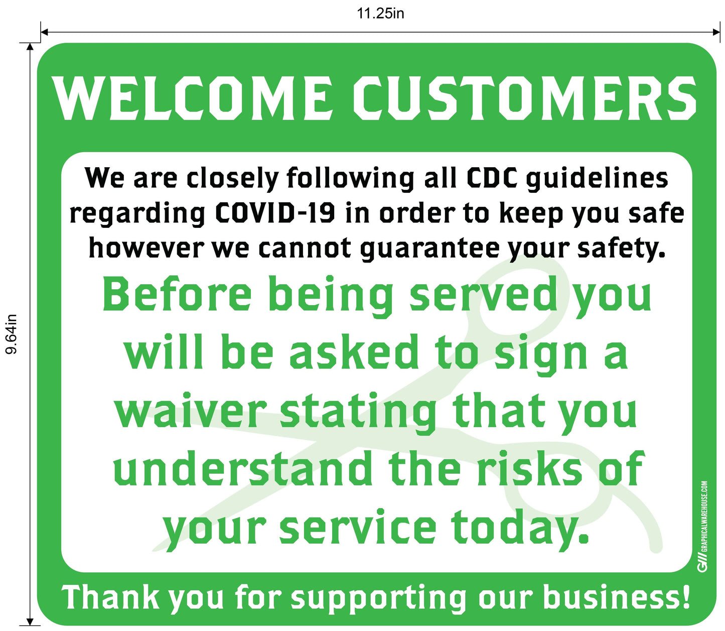 Barber Shop "Sign a Waiver" Adhesive Durable Vinyl Decal- Various Sizes/Colors Available