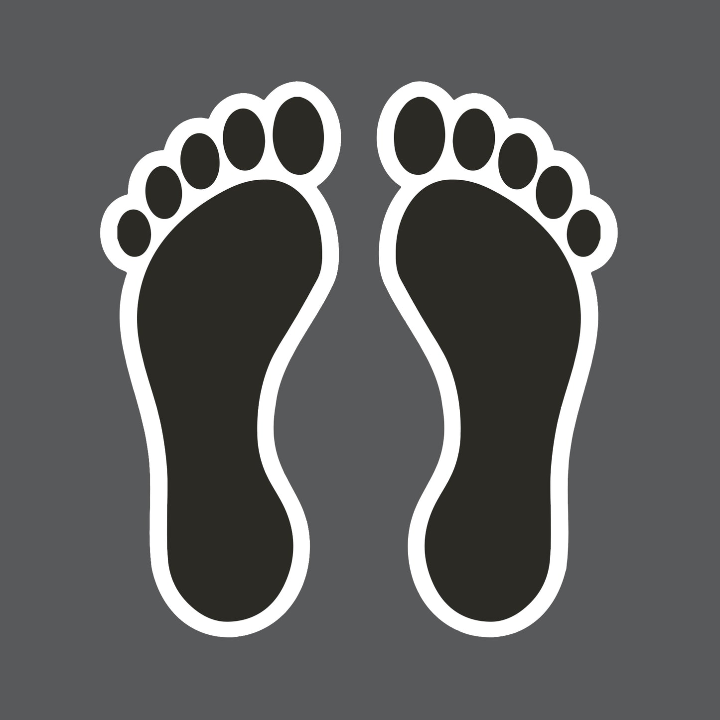 5S Bare Footprints- Durable Matte Laminated Vinyl Floor Markers- Various Sizes Available