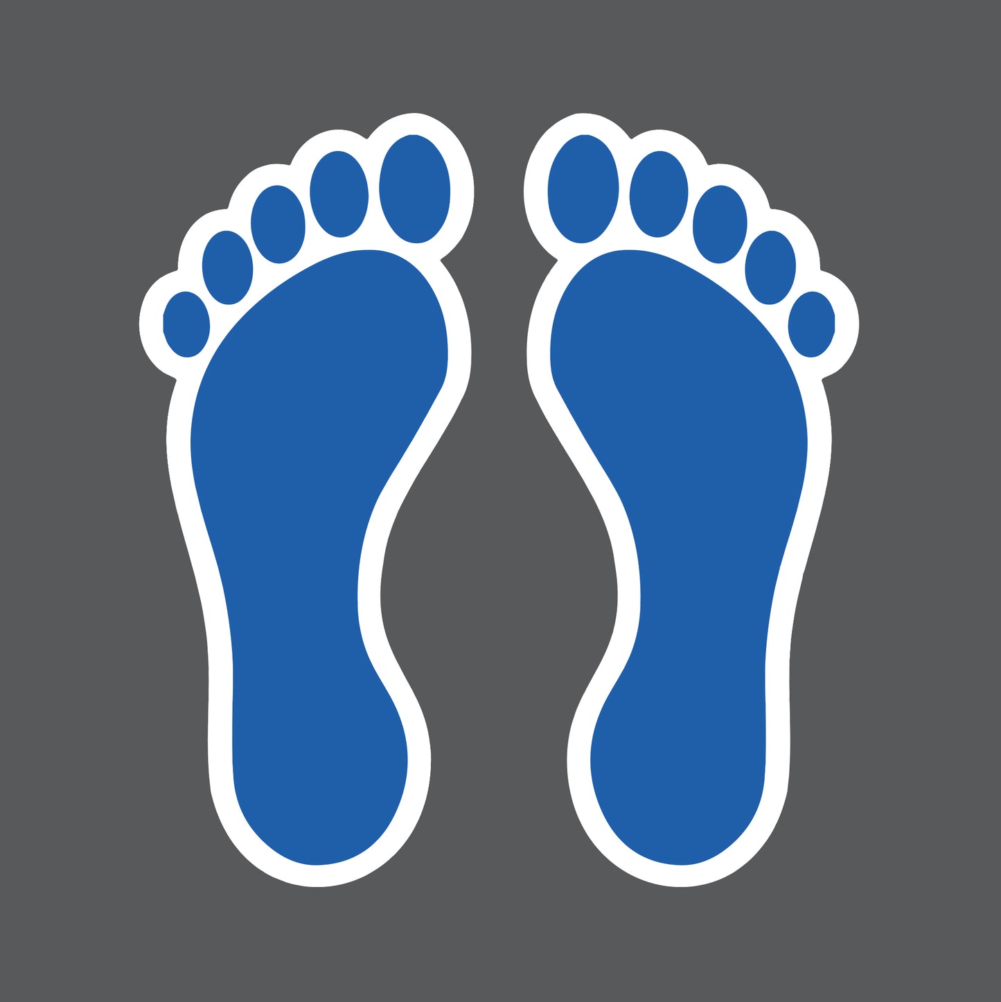 5S Bare Footprints- Durable Matte Laminated Vinyl Floor Markers- Various Sizes Available