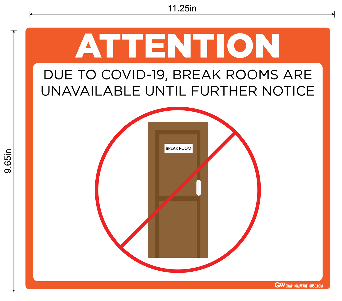 "Break Room Unavailable" Adhesive Durable Vinyl Decal- Various Sizes/Colors Available