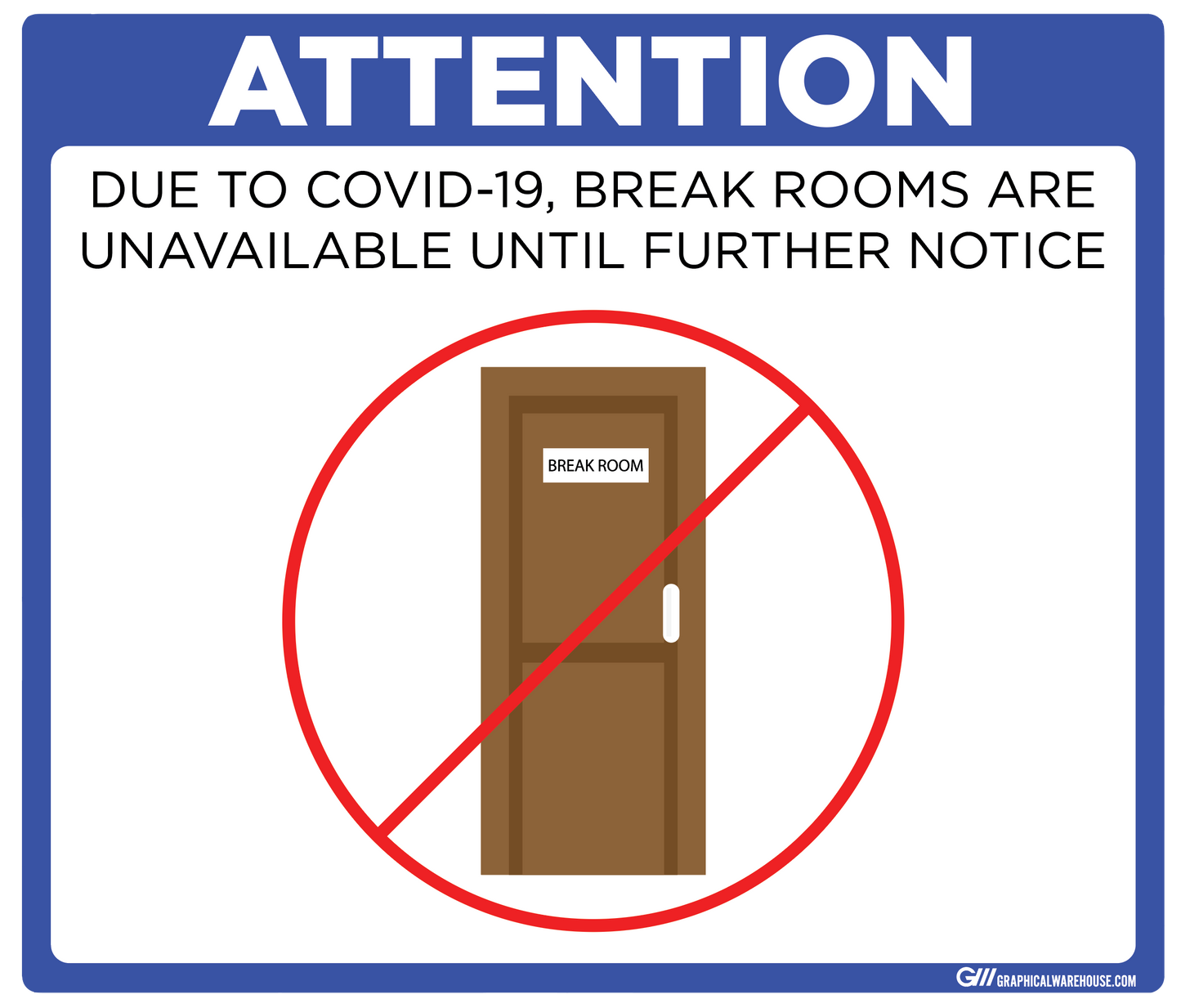 "Break Room Unavailable" Adhesive Durable Vinyl Decal- Various Sizes/Colors Available