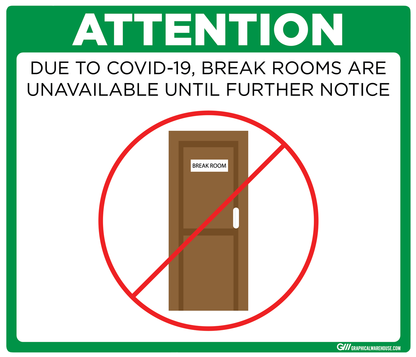 "Break Room Unavailable" Adhesive Durable Vinyl Decal- Various Sizes/Colors Available