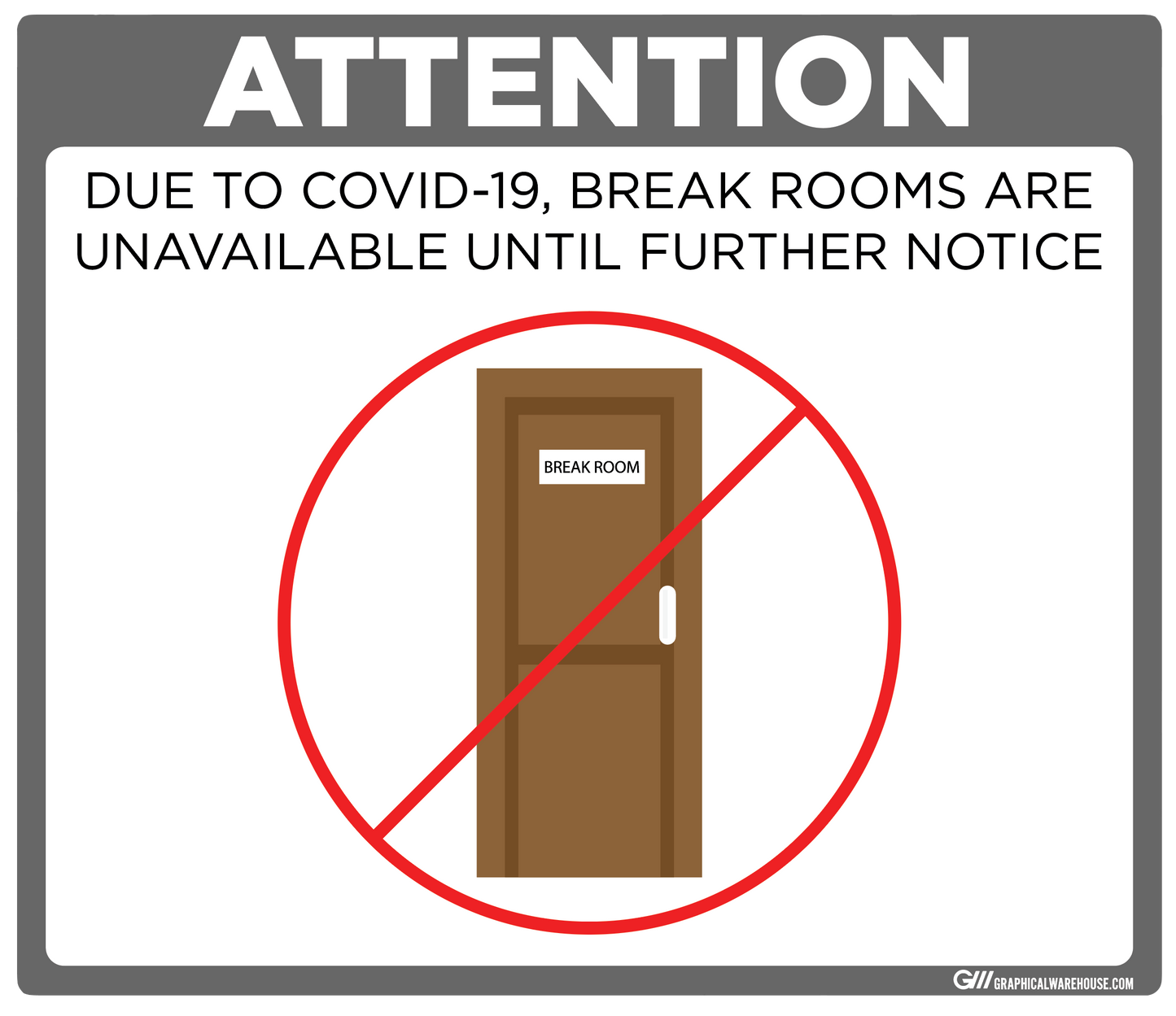 "Break Room Unavailable" Adhesive Durable Vinyl Decal- Various Sizes/Colors Available