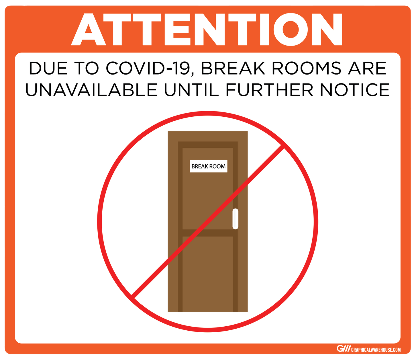 "Break Room Unavailable" Adhesive Durable Vinyl Decal- Various Sizes/Colors Available