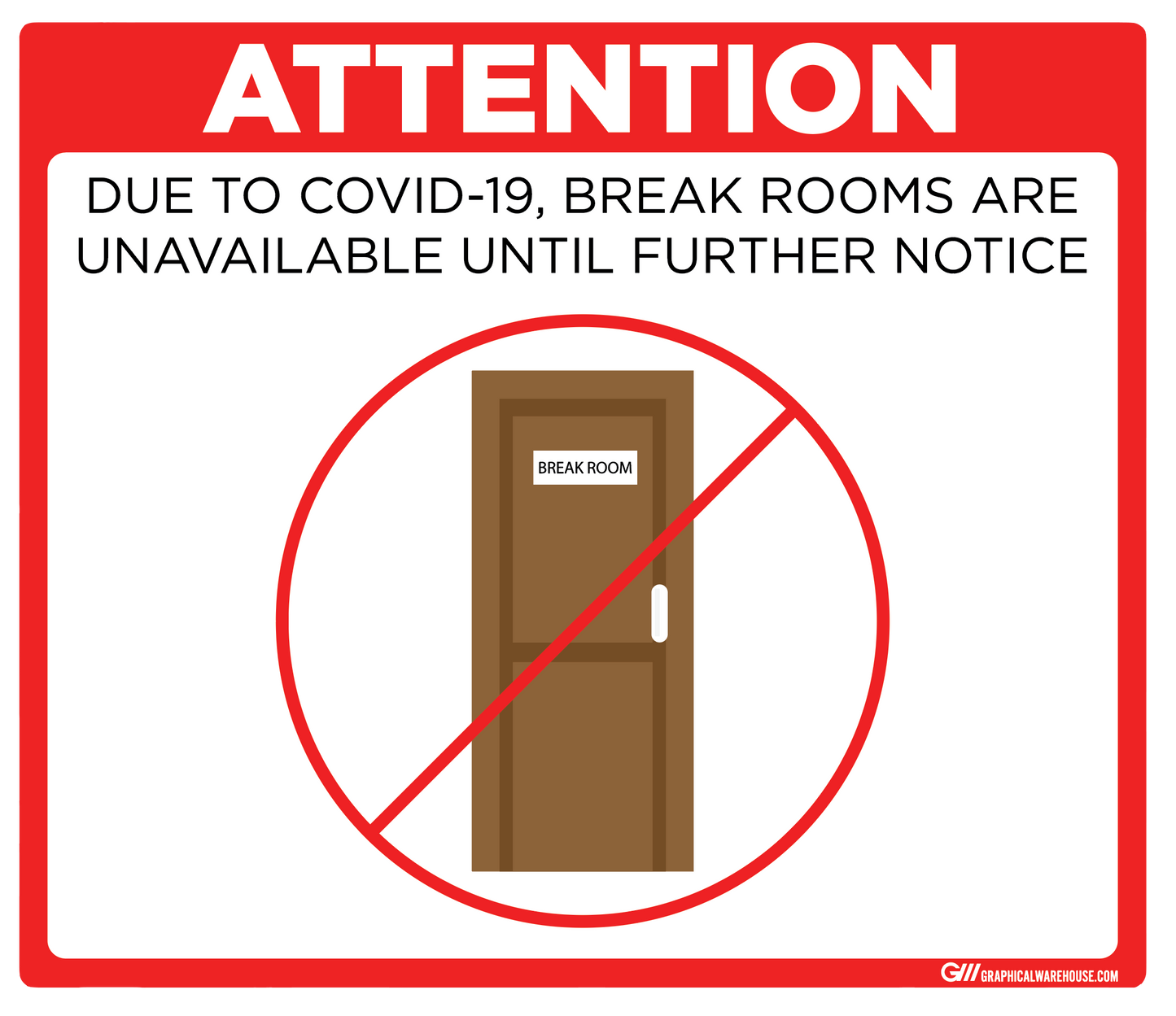 "Break Room Unavailable" Adhesive Durable Vinyl Decal- Various Sizes/Colors Available