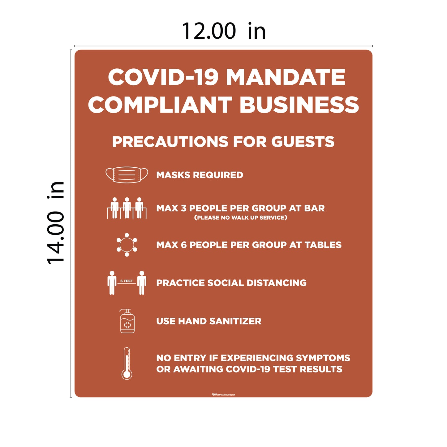 "Covid-19 Mandate Compliant Business" Adhesive Durable Vinyl Decal- Various Sizes/Colors Available