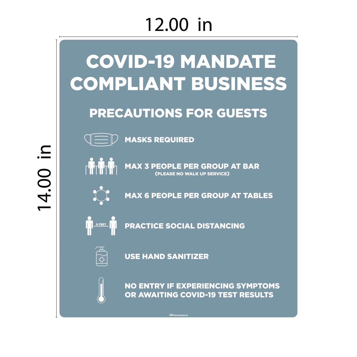 "Covid-19 Mandate Compliant Business" Adhesive Durable Vinyl Decal- Various Sizes/Colors Available