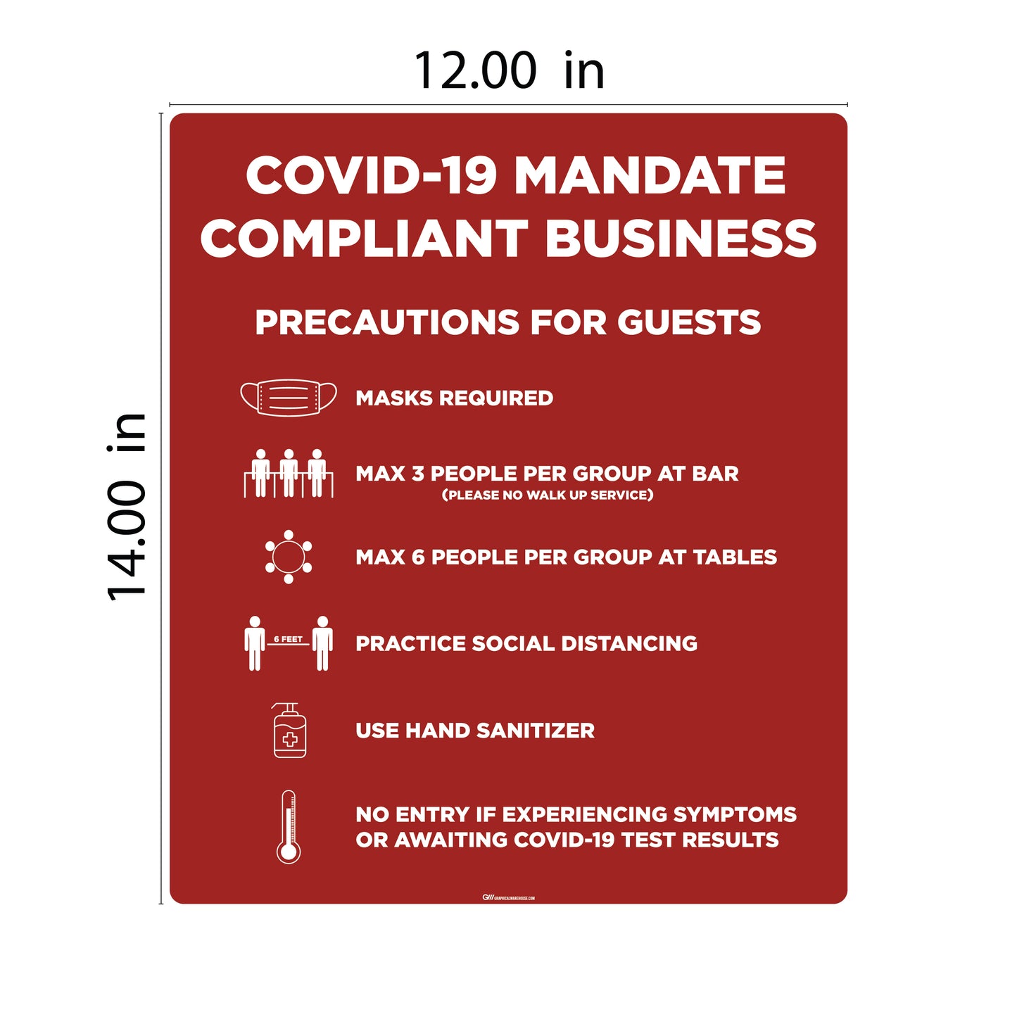 "Covid-19 Mandate Compliant Business" Adhesive Durable Vinyl Decal- Various Sizes/Colors Available