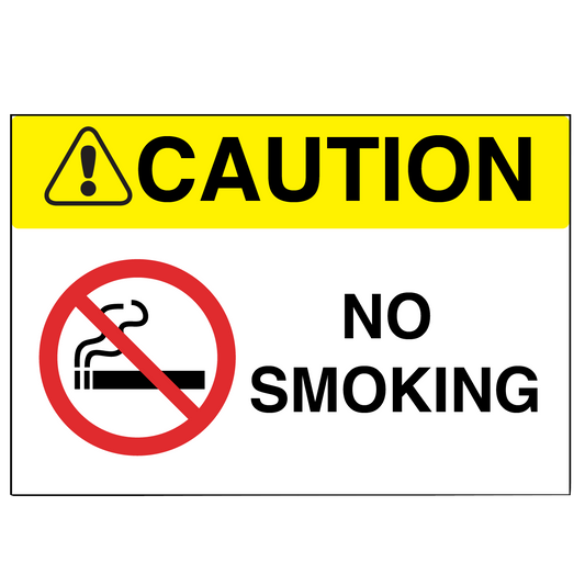 Caution "No Smoking" Durable Matte Laminated Vinyl Floor Sign- Various Sizes Available