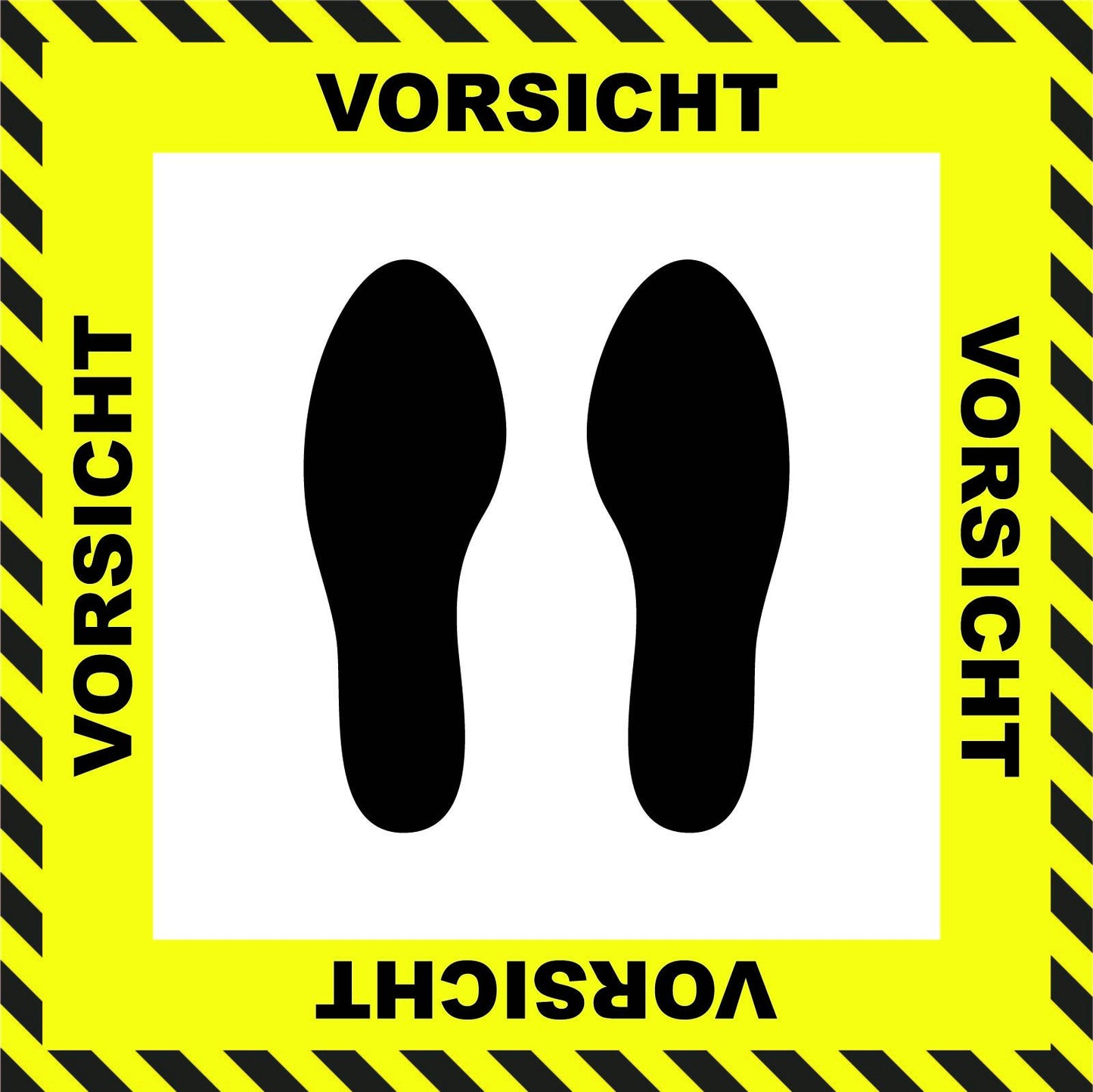 "Caution" Stand Here Social Distancing Floor Sign, German - 22"