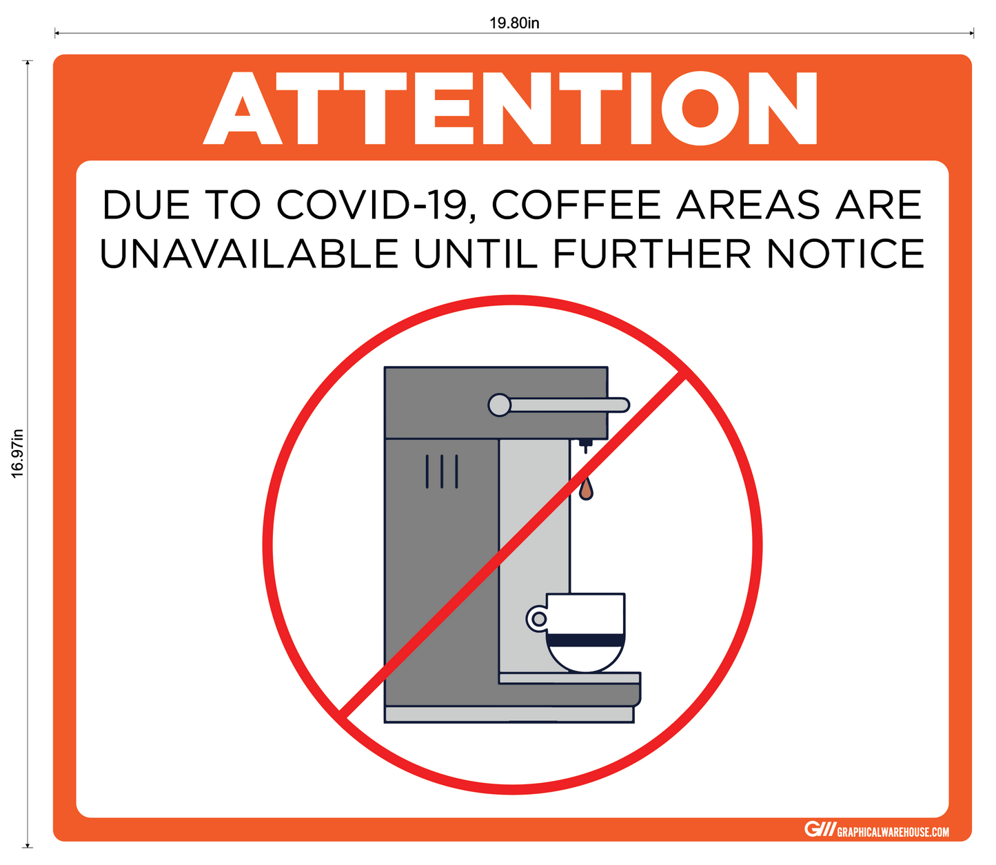 "Coffee Station Closed" Adhesive Durable Vinyl Decal- Various Sizes/Colors Available