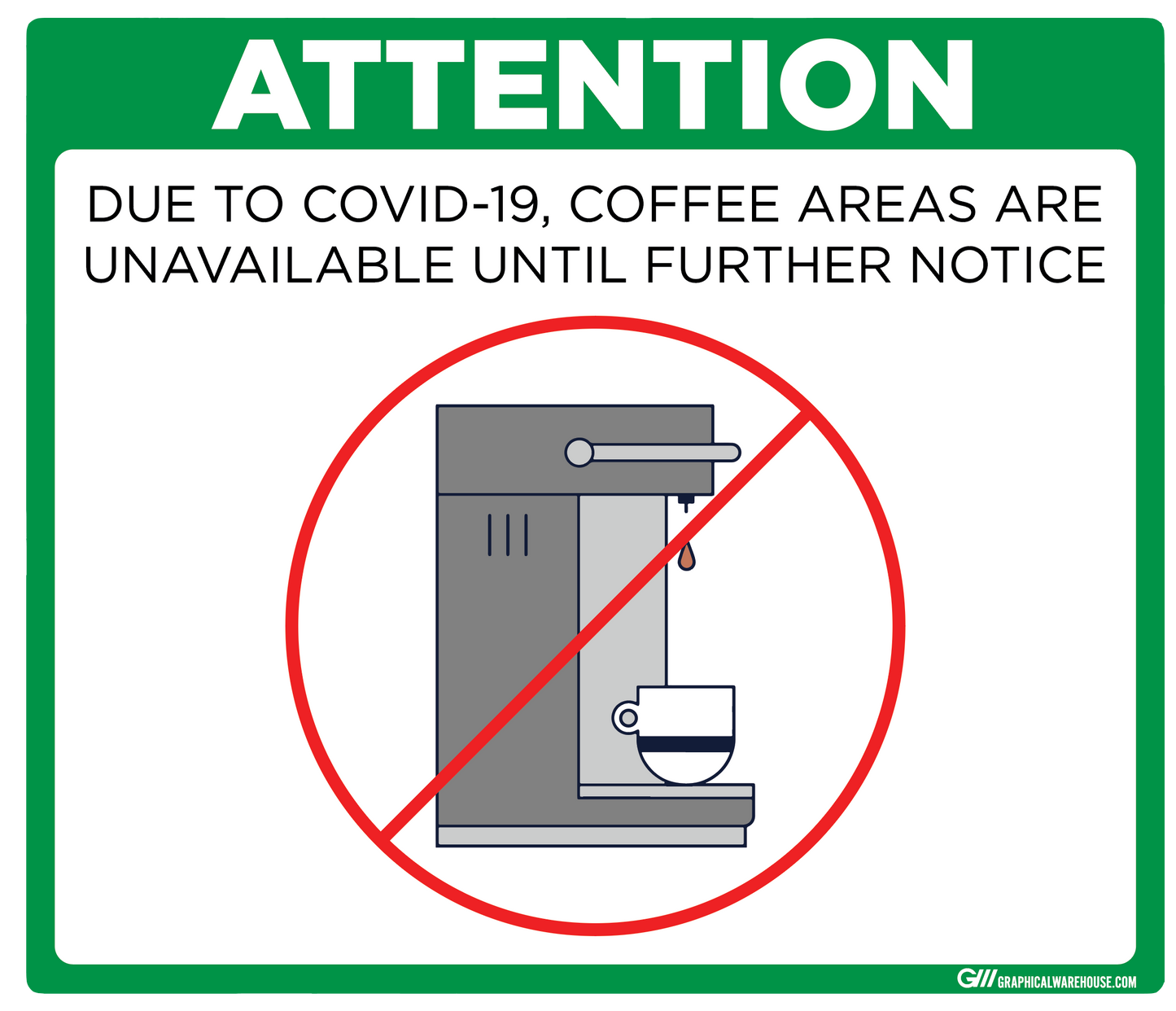 "Coffee Station Closed" Adhesive Durable Vinyl Decal- Various Sizes/Colors Available